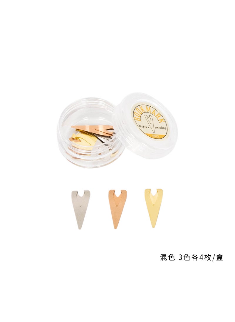 Generic - Creative Drop-shaped Metal Bookmark Clip Chinese Style Stainless Steel For Study Office Document Organization Cultural Product Three-color mixed - Image 1