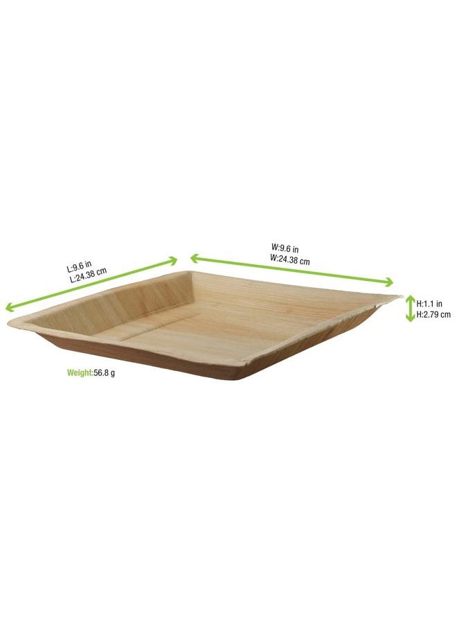 PacknWood PACKNWOOD 210BBA2424- square leaf plates -square palm leaf bowls- square palm leaf disposable plates- square deep palm leaf plate bulk- (9.4 x 9.4) - 100 pcs  - Image 5