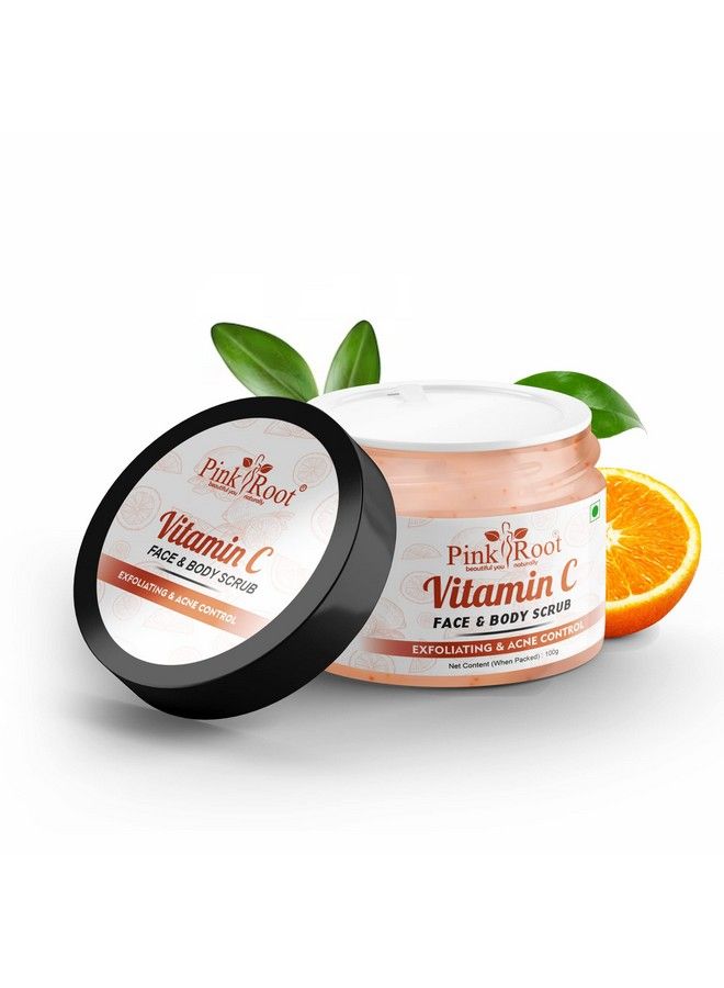 Pink Root Vitamin C Scrub For Face & Body Deep Cleansing Exfoliating Face Scrub Brightening Facial Scrub For All Skin Types 100Gm - Image 1