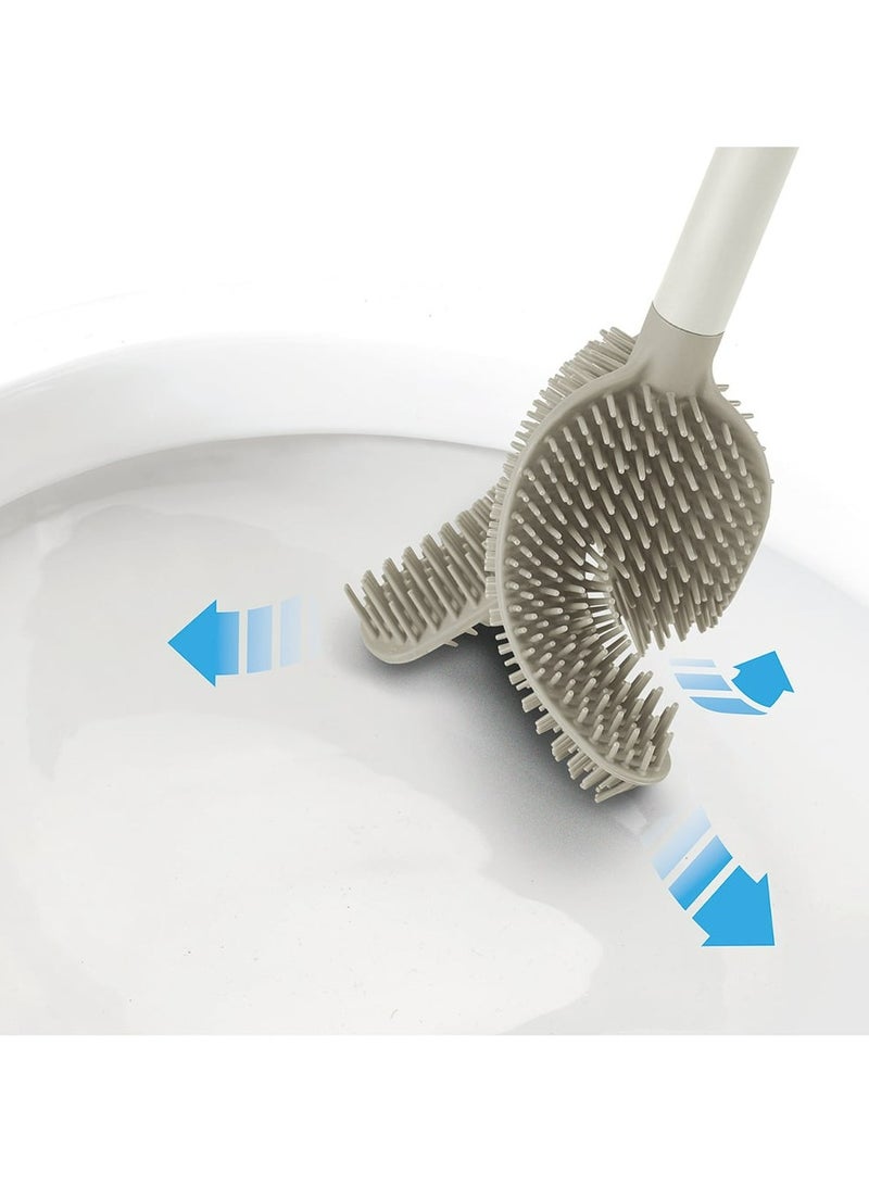 Joseph Joseph Flex 360 Matt Toilet Brush, Ecru - Image 4