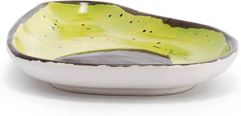 DEMDACO Decorative Serving Dining Dish Appetizer Plate 8 Inch Ceramic Stoneware Avocado Shaped - Image 2