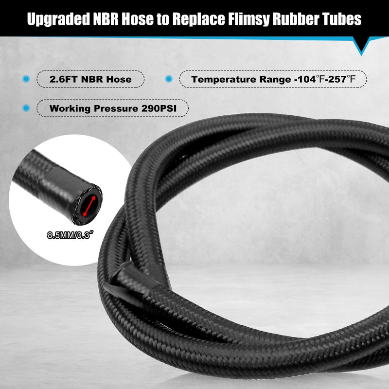 RULLINE Universal 350ml Oil Catch Can Tank 0046 Aluminum Polish Baffled Reservoir Black Upgraded Braided Hose - Image 5