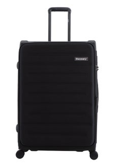 Discovery Discovery Motion PP and Polyester Large Check-In Luggage Black, Durable Lightweight Unbreakable Suitcase, 4 Double Wheel With TSA Lock Trolley Bag (28 Inch).  - Image 1