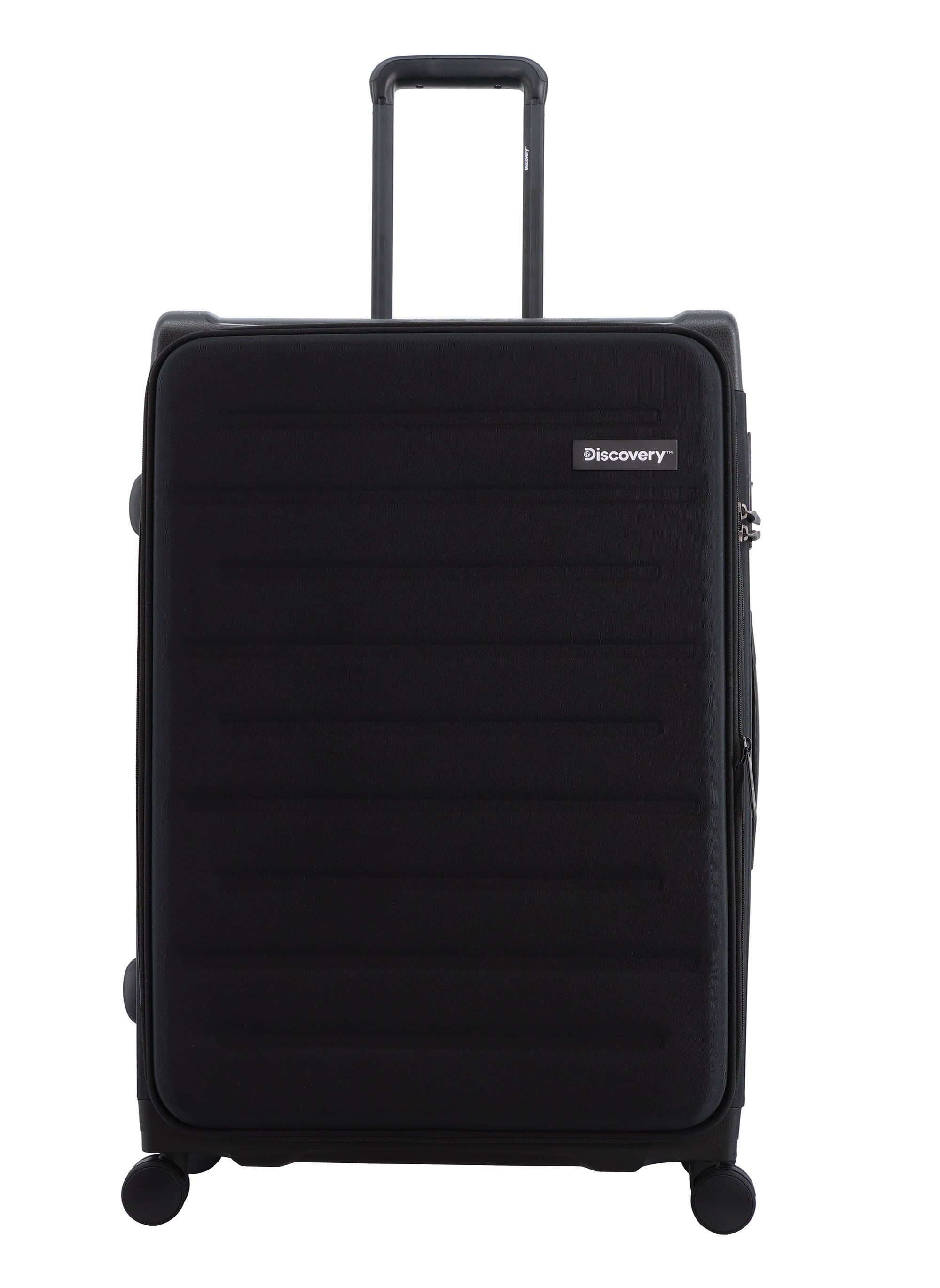 Discovery Motion PP and Polyester Large Check-In Luggage Black, Durable Lightweight Unbreakable Suitcase, 4 Double Wheel With TSA Lock Trolley Bag (28 Inch). 