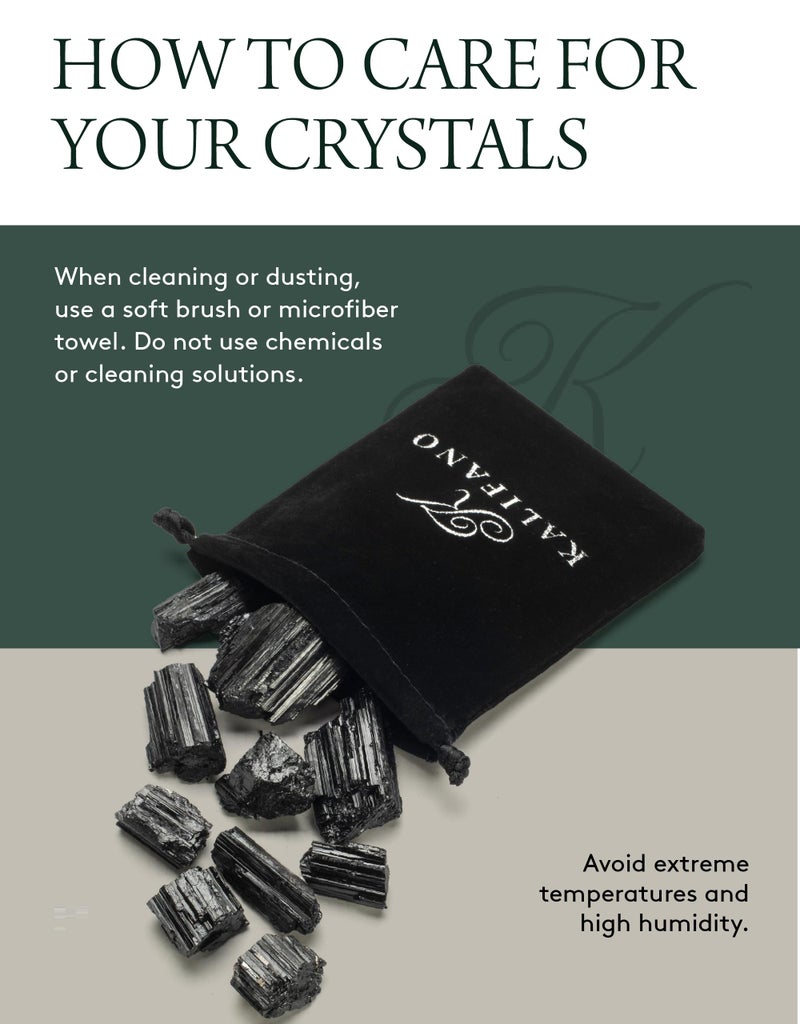 KALIFANO Black Tourmaline Bundle with Calming and Purification Energy - Brazilian Turmalina Negra Schorl Reiki Healing Crystal Used for Protection and Security (Information Card Included) - Image 5