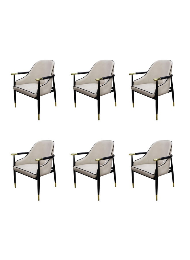 JILPHAR FURNITURE Jilphar Furniture Luxury Armrest Leather Dining Chair 1189C set of 6pcs 
