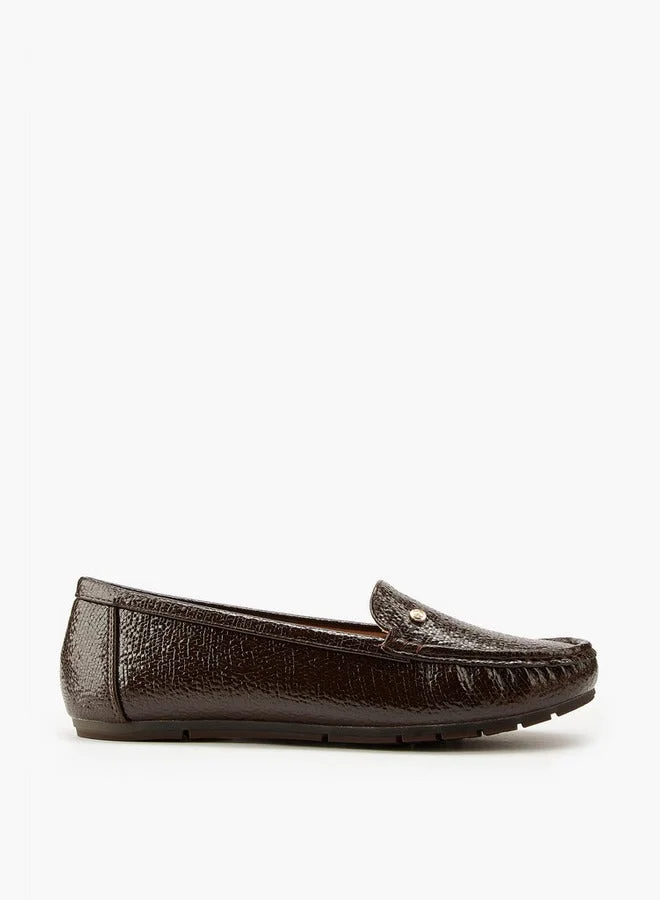 Textured Slip-On Moccasins