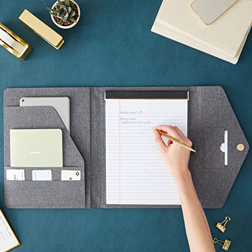 Paper Junkie منظم ملفات بيبر جانكي - 10 × 12.5 بوصة، بوليستر رمادي - محفظة سيرة ذاتية - حافظة بطاقات عمل بسحاب - Image 4