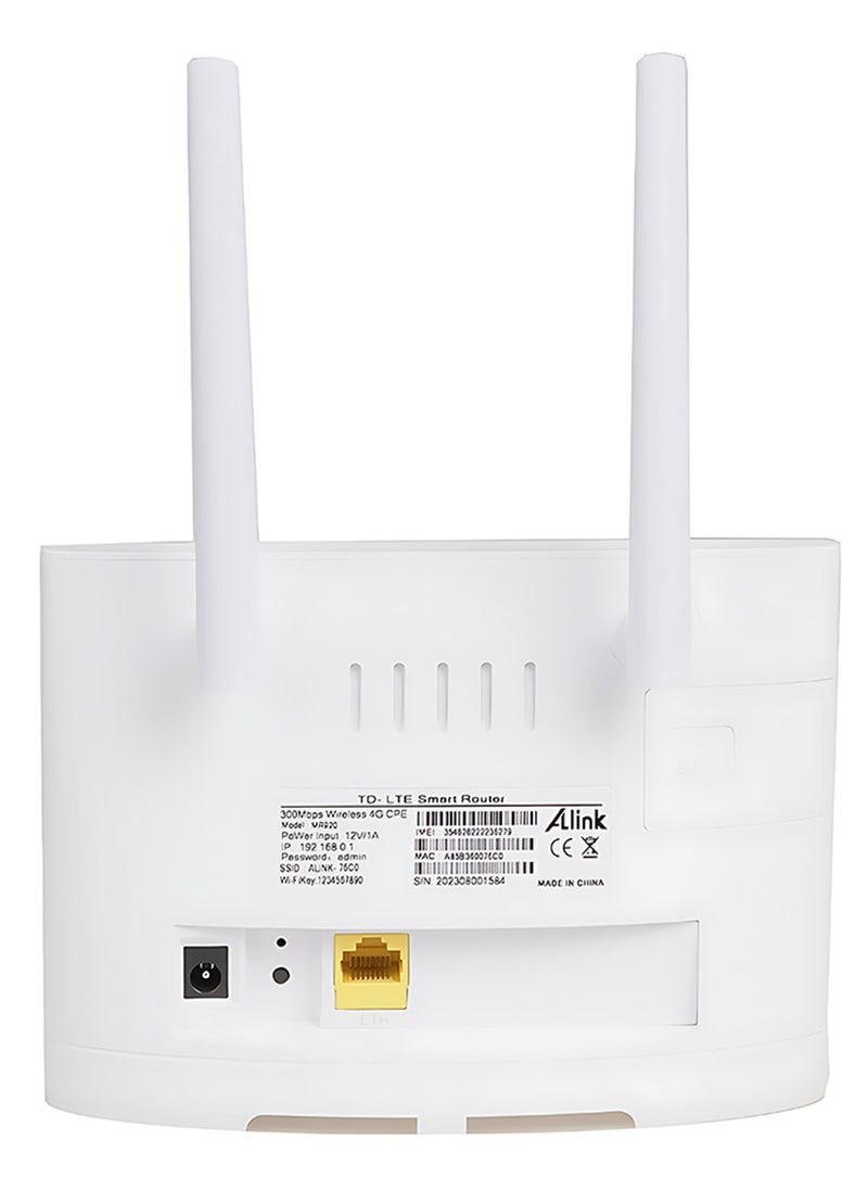 الينك Alink 4G LTE ROUTER 300MBPS مع فتحة بطاقة SIM- أبيض  - Image 3