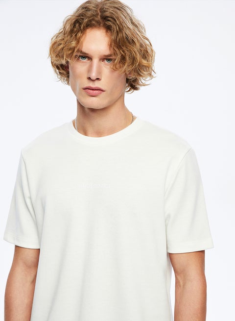 Crew Neck Short Sleeve Printed Combed Cotton Men's T-shirt