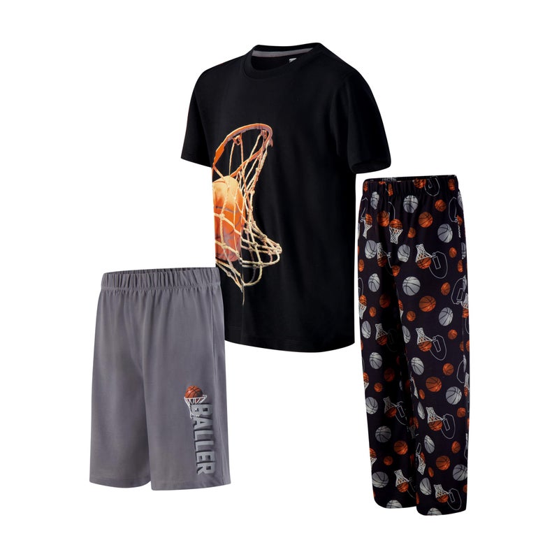 US Angels Boys Pajamas Set | 3-Piece Pant, Shirt, Shorts Sleepwear Pjs for Kids | Loose Fit, Soft, Breathable - Image 1