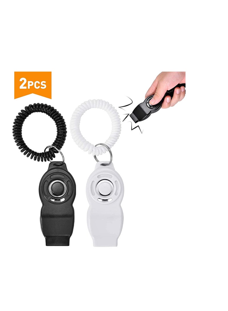 SYOSI Dog Training Clickers and Whistle in One, Consistent Positive Reinforcement for Puppies, Fix Undesired Behaviors, Pet Training Clicker for Dog Cats Puppy Birds Horses, 2-PackWhite + Black - Image 3