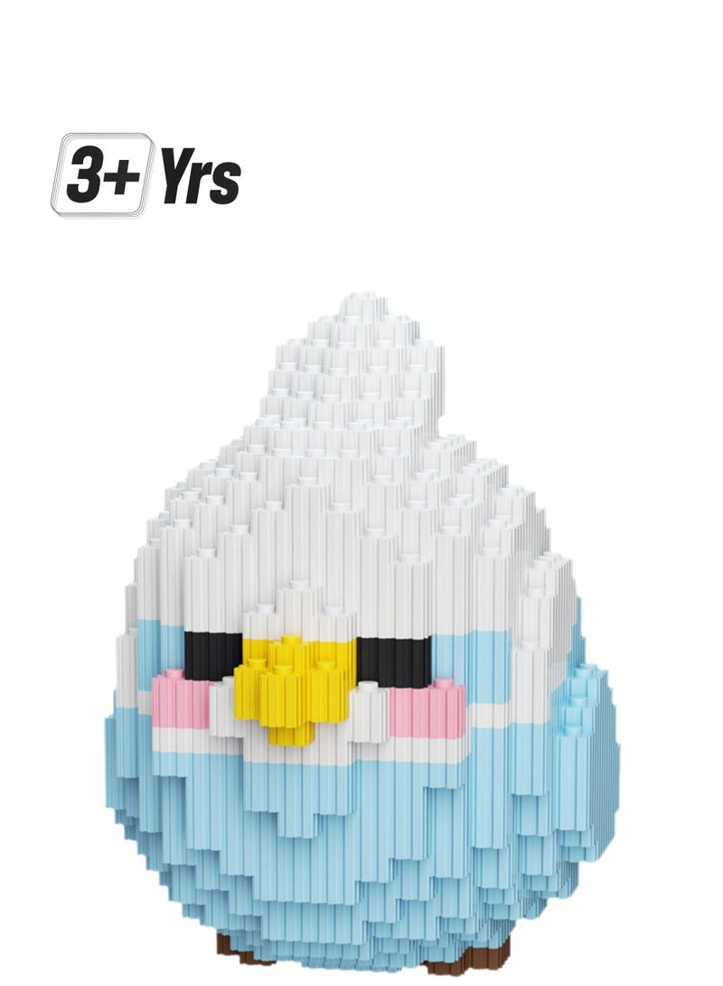 Miniature Small Particle Puzzle Building Blocks Gift Children's Educational Toy Puzzle (Blue And White Bird) - Image 1