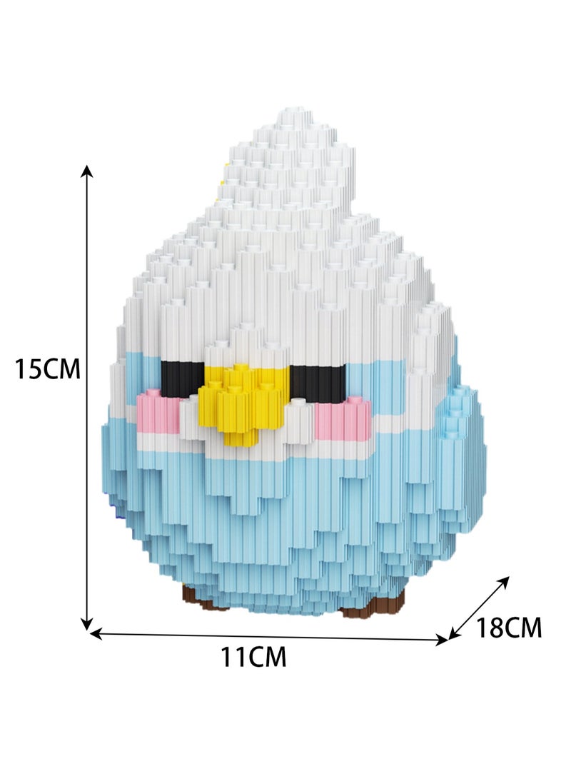 Miniature Small Particle Puzzle Building Blocks Gift Children's Educational Toy Puzzle (Blue And White Bird) - Image 2