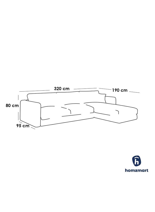 Homzmart Swedish Wood And Linen L-Shape Sofa And Metal And Mdf Wood Coffee Table - Multi Color  - Image 2