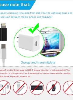 zoyuzan 4Pack,USB C Female to Lightning Male Adapter,USB-C to Lightning Adapter,Lightning to USB C,Type C Cable Charger Adaptor for Apple iPhone 12 11 Mini PRO MAX XS XR X SE2 7 8Plus Ipad AIR USBC Charging  - Image 2