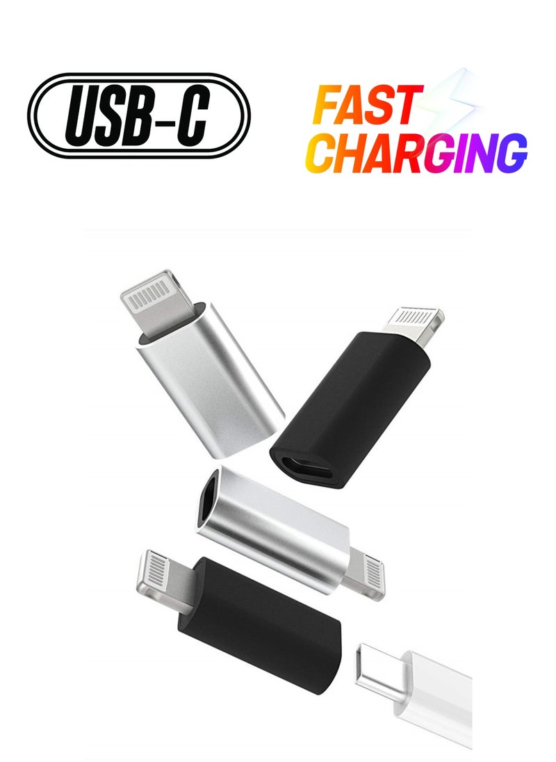 zoyuzan 4Pack,USB C Female to Lightning Male Adapter,USB-C to Lightning Adapter,Lightning to USB C,Type C Cable Charger Adaptor for Apple iPhone 12 11 Mini PRO MAX XS XR X SE2 7 8Plus Ipad AIR USBC Charging  - Image 1
