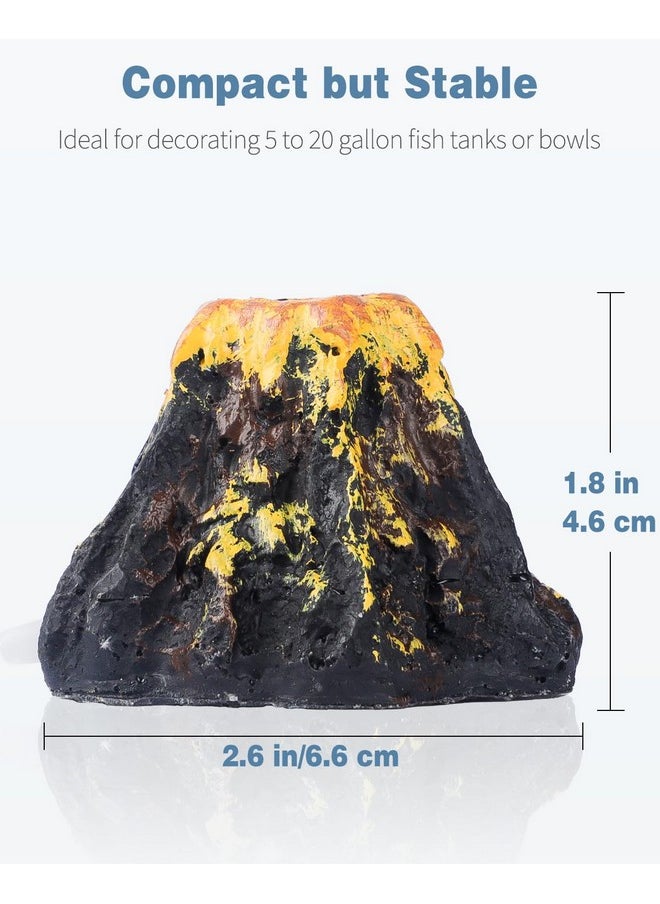 Uniclife Uniclife Aquarium Volcano Ornament Kit, Fish Tank Decoration Mini Resin Volcanic Decor for Fish Tank Landscape Realistic Mountain with Air Stone Bubbler Airline Tubing Accessories for Oxygenation  - Image 4