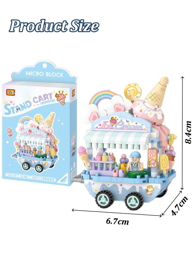 Loz Building Blocks Ice Cream Cart Toy, 300Pcs Mini DIY Building Blocks Model MOC Construction Toy Pretend Play Ice Cream Shop Toy MOC Creative Building Toys, Gift Idea for Kids Adults - Image 2