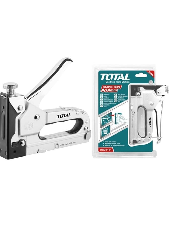 TOTAL TOTAL Iron Staple Gun – Adjustable Driving Force, 4-14mm Staples, 0.7mm Wire, 11.3mm Crown, Durable Heavy-Duty Stapler – Perfect for Home, Office & DIY Projects – Packed in Double Blister THT311425  - Image 2
