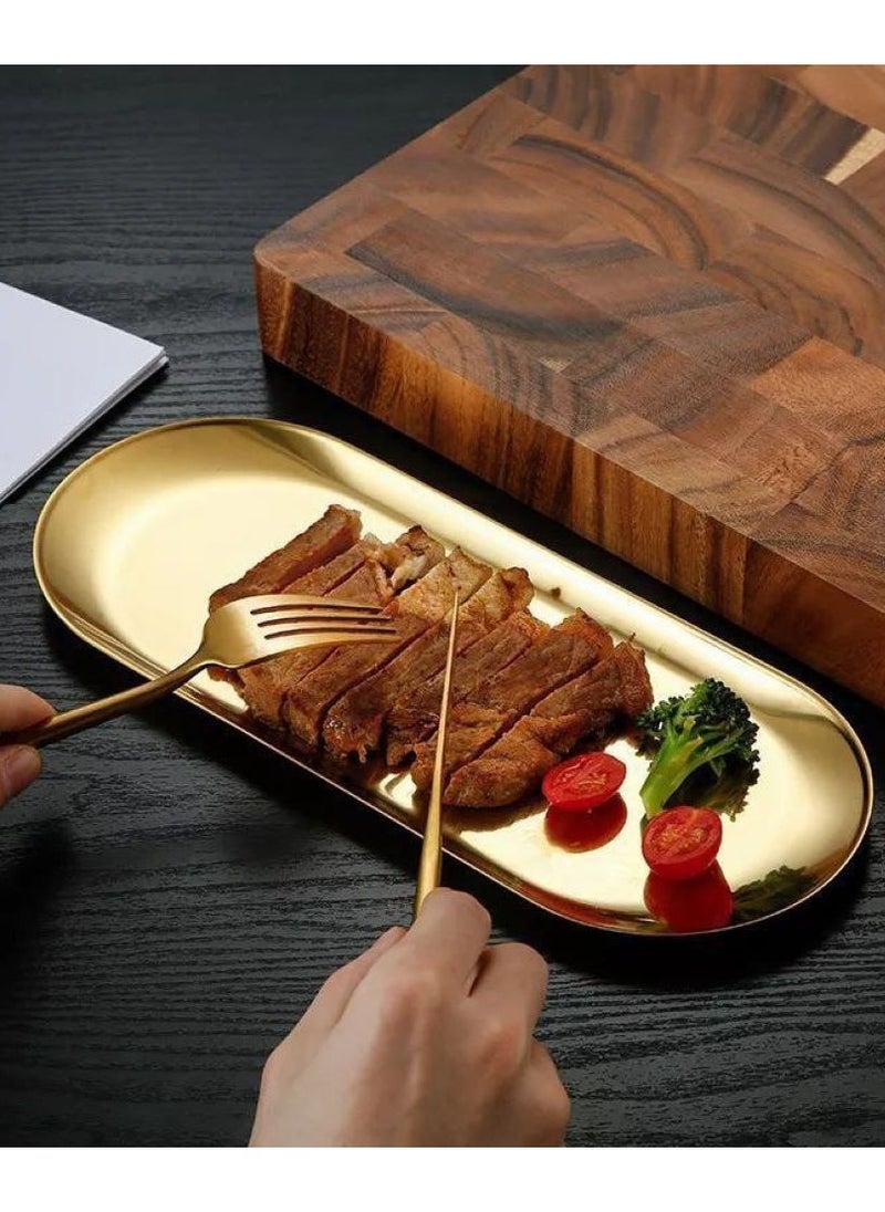 Generic - 3 Gold Rectangular Serving Tray Different Sizes - Image 1