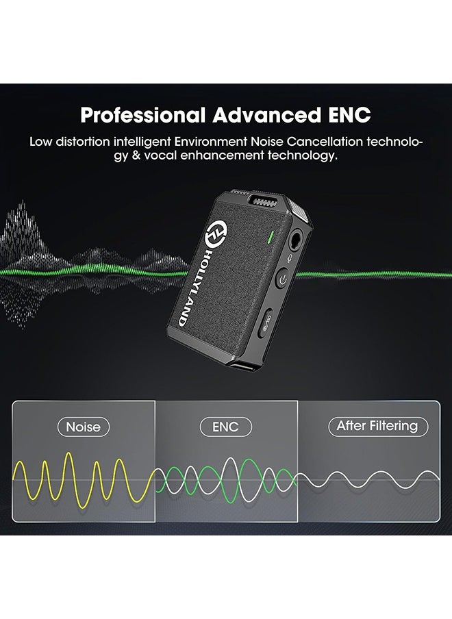 Hollyland - Lark Max Wireless Microphone, ENC Noise Canceling, Studio Audio Quality, 22H Duration, 820ft Range, 8GB Storage Recording Mic, Compatible with iPhone and iPad (Pack with Lav Mic) - Image 1
