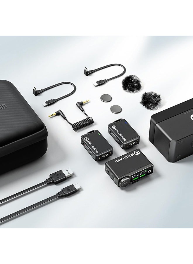 Hollyland - Lark Max Wireless Microphone, ENC Noise Canceling, Studio Audio Quality, 22H Duration, 820ft Range, 8GB Storage Recording Mic, Compatible with iPhone and iPad (Pack with Lav Mic) - Image 1