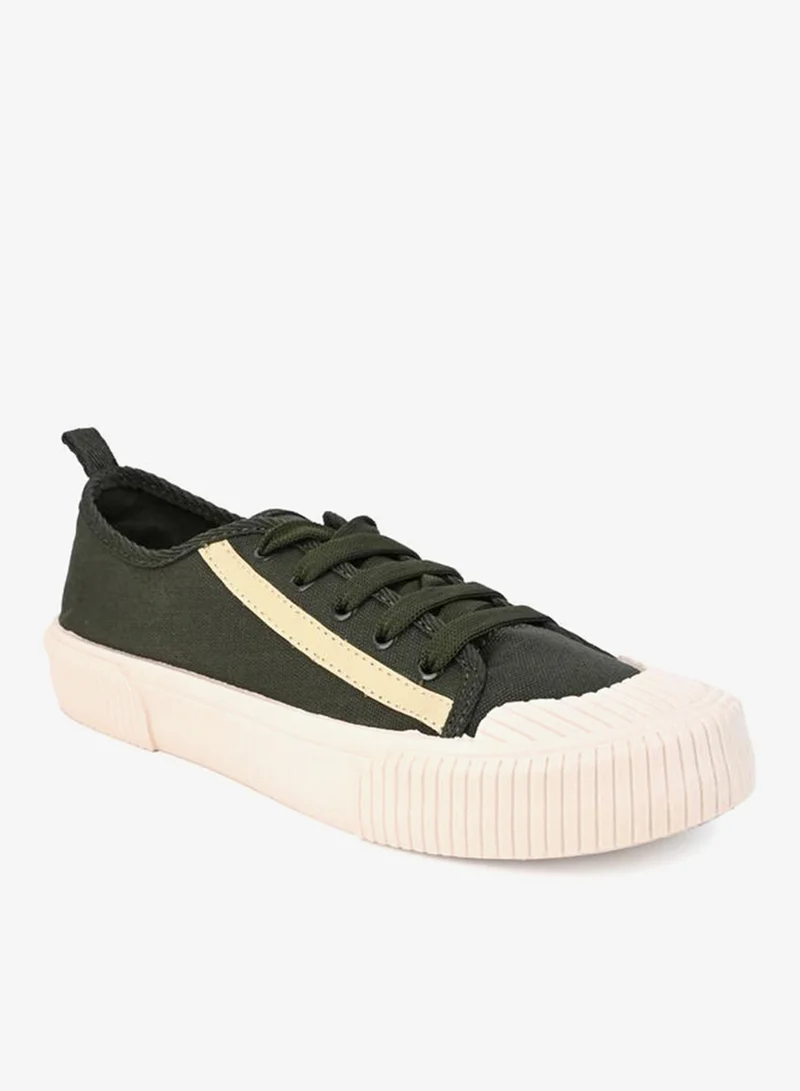 Styli Tape Detail Canvas Lace Up Sneakers