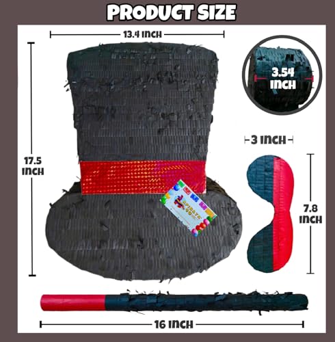 A Pinata 4 U APINATA4U Magician Hat Pinata 175x134x35 Inch Elevate Your Magic Show Birthday with Las Vegas Casino Vibes Complete Party Supplies Includes Stick and Mask - Image 5
