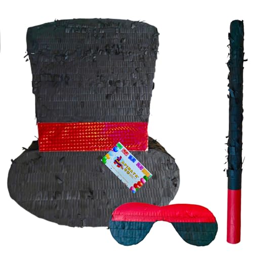 A Pinata 4 U APINATA4U Magician Hat Pinata 175x134x35 Inch Elevate Your Magic Show Birthday with Las Vegas Casino Vibes Complete Party Supplies Includes Stick and Mask - Image 1