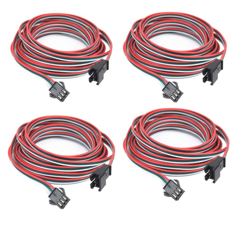 HUALAND 4 pcsPack 2M 656ft 3 Pin JST SM Male Female Plug LED Connector Cable for WS2812B WS2811 SK6812 Symphony LED Lights with connectorsSM3P Buckle Free Welding Plug Light Controller Wire