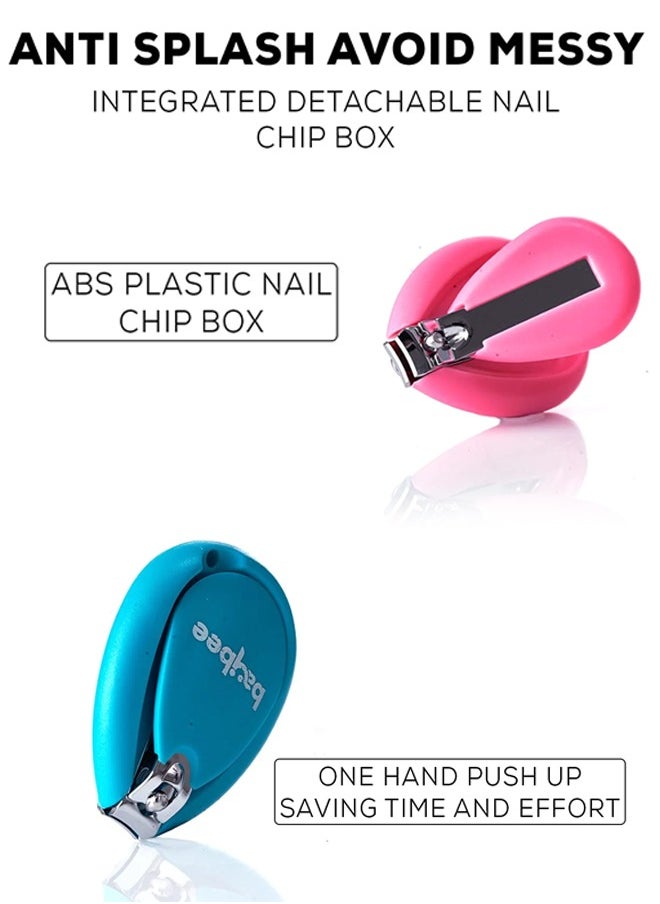 BAYBEE Baby Nail Clipper with Skin Guard Lens Safety Nail Cutter for New Born Babies Infant Toddler Baby Manicure Pedicure Care Set Baby Nail Cutter Kids Nail Clipper for New Born Baby Kids Pack of 2 (Assorted Colour)  - Image 3