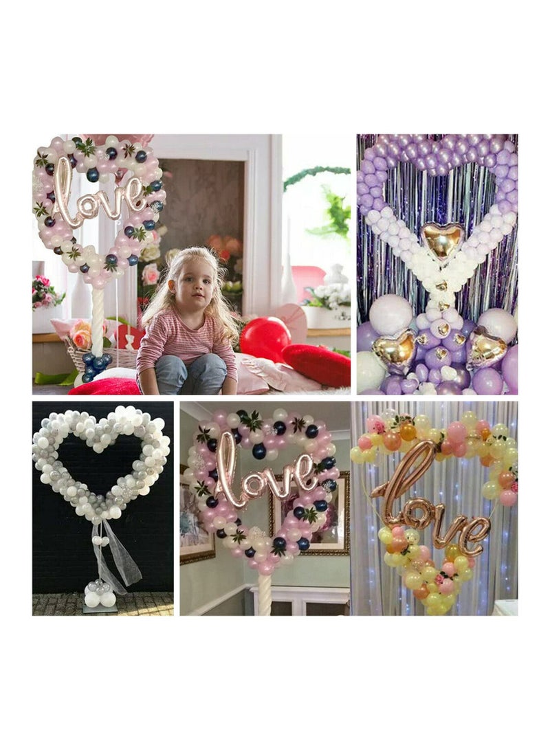 KASTWAVE Heart Shape Balloon Arch Stand, 2 Set Heart Balloon Column Stands With Base, Party Balloon Decorations Ring Bracket for Birthday, Wedding, Baby Shower, Graduation, Anniversary - Image 4