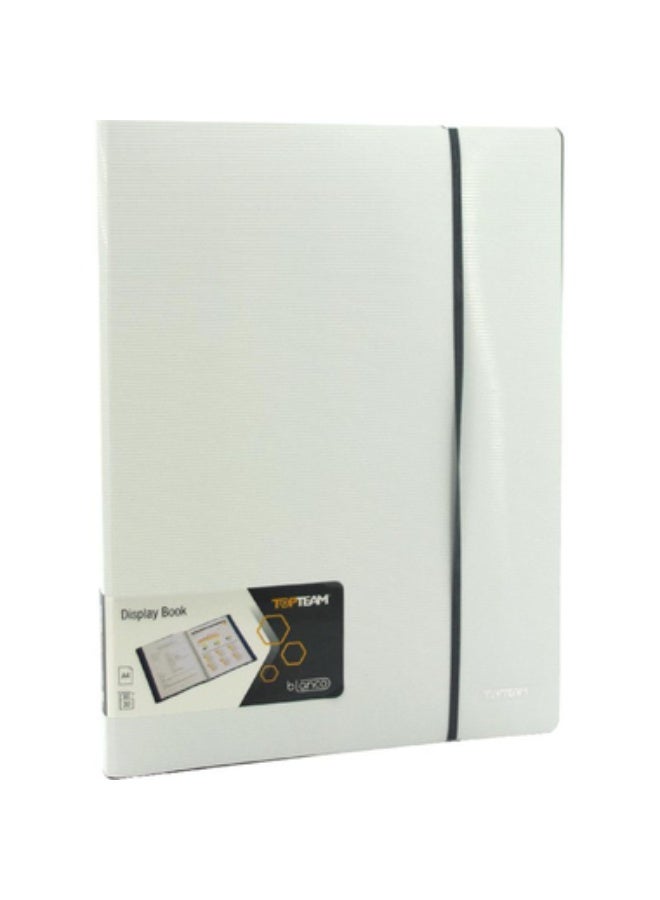 Display Book 30 Pocket A4 Polypropylene White/Grey