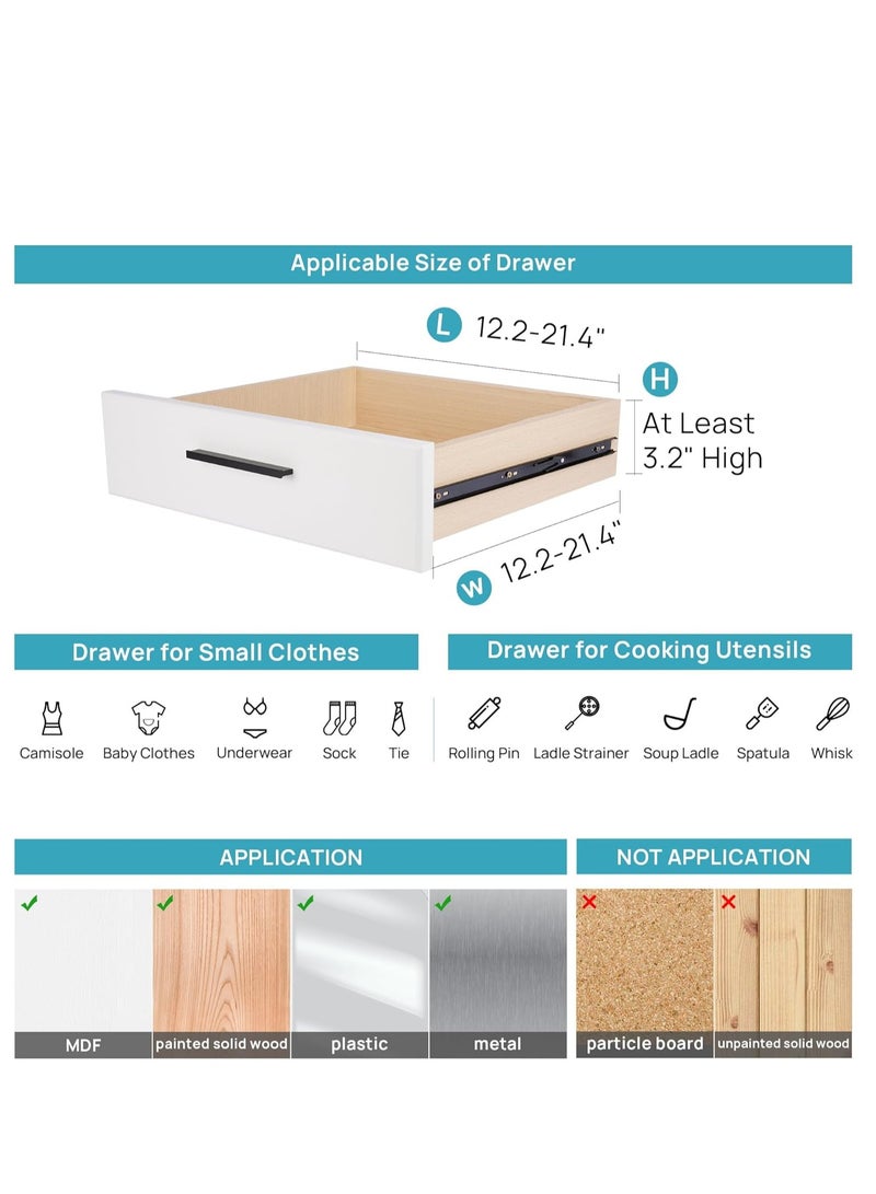 MIXDE Drawer Dividers Organizers 4 Pack, Adjustable 8CM High Expandable from 27.5-52CM Kitchen Drawer Organizer, Clear Plastic Drawers Separators for Clothing, Installed by Double-sided Tape  - Image 2