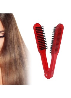 ZJchao Clamp Hair Brush Hair Straightening Comb Bristle Double Sided Brush for Hair Hair Straightener Comb Double Brushes Comb Hair Styling Brush Hair Clamp Combs for Wide Wavy Curly Hair Styling Tools 