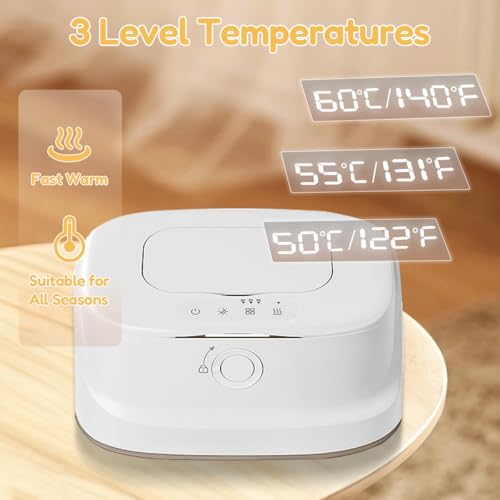 Zertylre Baby Wipe Warmer with Night Light,Innovative Spring Design,Baby Wet Wipes Dispenser for Large Wipes,Wipes Warmer for Newborn Baby,Temperature Display,3 Modes of Temperature Heating Control - Image 3