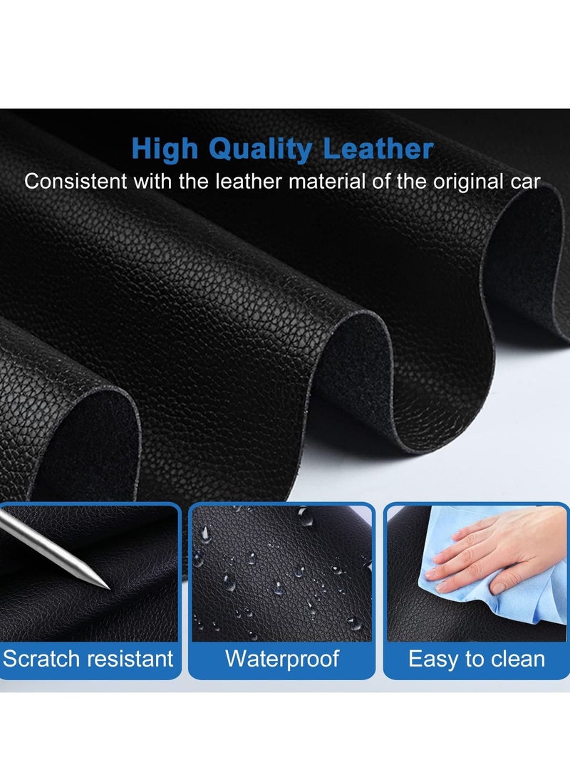 SYOSI 4 Piece Set of Door Kick Pad Stickers for Tesla Model Y, Leather Door Kick Protector, Door Kick Sill Bar Protector Pad Interior Modification (Black) - Image 3