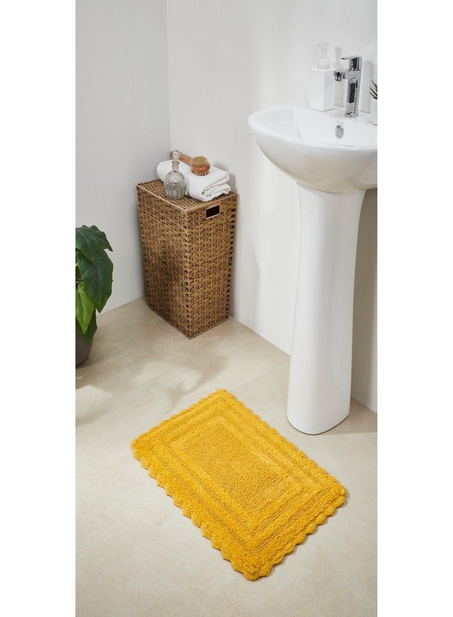 Better Trends Lilly Crochet 17x24 Reversible Bath Rugs and Bath mats for Bathroom, Luxurious 100% Cotton Bath Rug & Water Absorbent Bathroom Mat - Yellow Bath Matt - Image 2