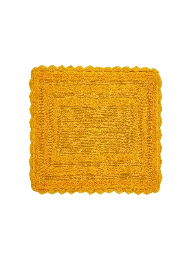 Better Trends Lilly Crochet 17x24 Reversible Bath Rugs and Bath mats for Bathroom, Luxurious 100% Cotton Bath Rug & Water Absorbent Bathroom Mat - Yellow Bath Matt - Image 1