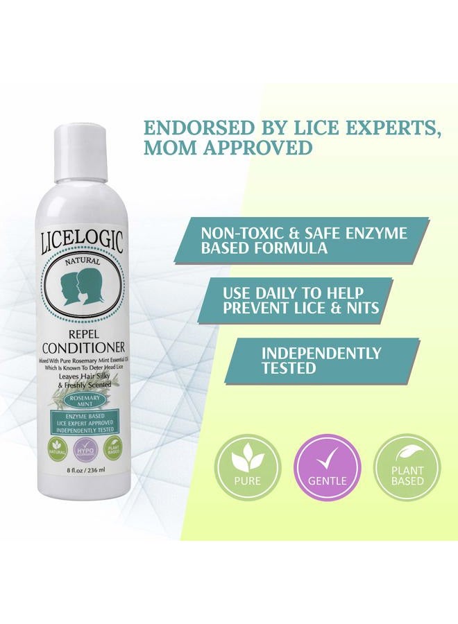 LiceLogic بلسم منع القمل، 8 أونصات، روزماري بالنعناع - فعال ضد القمل الفائق، يقتل البيض والصئبان، غير سام، مستخلص طبيعي من ليسزايم - Image 2