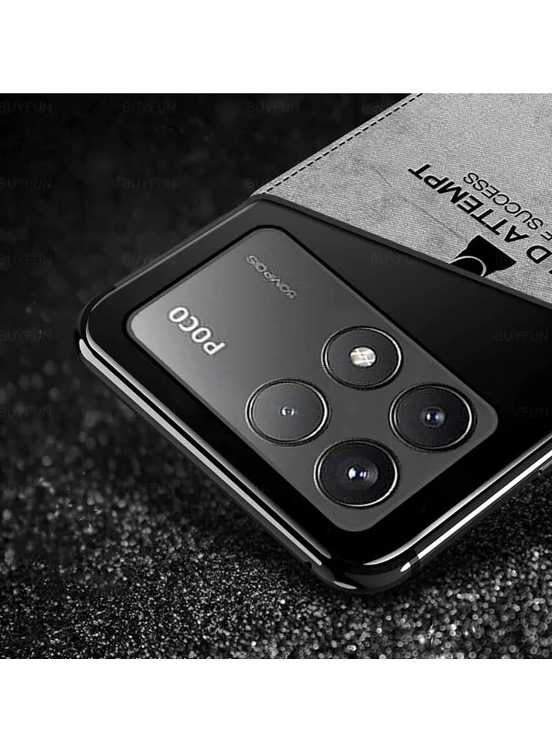 عام Case Compatible with Xiaomi Poco F6 Pro 5G, Ultra-Thin Deer Pattern Leather Back Case Silicone Soft Edge Shockproof Full Body Protective Cover Case - Image 2