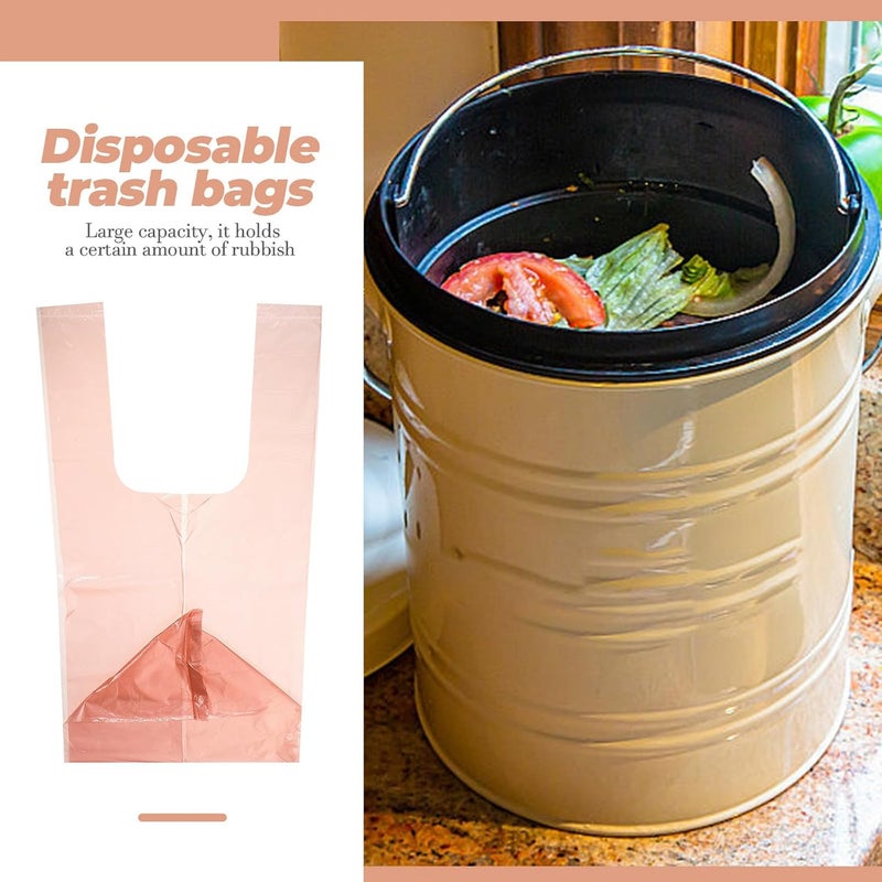 SHOWERORO Disposable Thickened Garbage Bags 10 Rolls 200pcs Flat Open Mouth Trash Bags Rose Gold for Home Office Kitchen Wastebasket Rubbish - Image 4