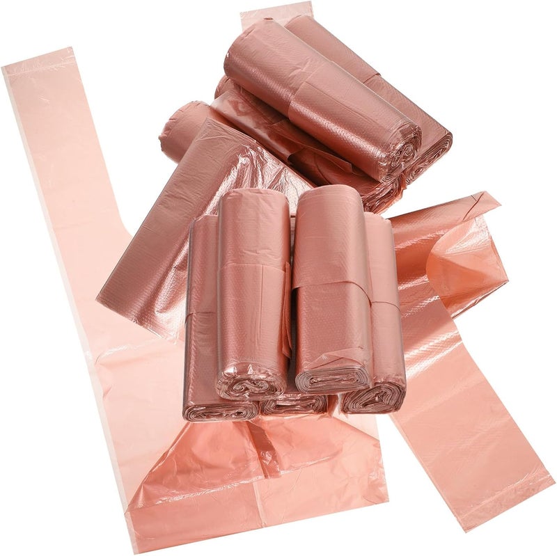SHOWERORO Disposable Thickened Garbage Bags 10 Rolls 200pcs Flat Open Mouth Trash Bags Rose Gold for Home Office Kitchen Wastebasket Rubbish - Image 1