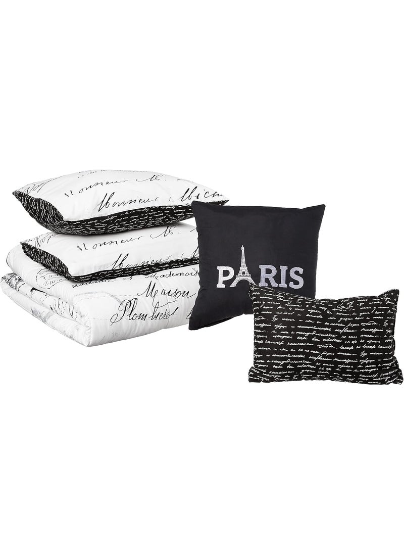 Casa Casa JAdore 5Piece Comforter Set FullBlack and White  - Image 1