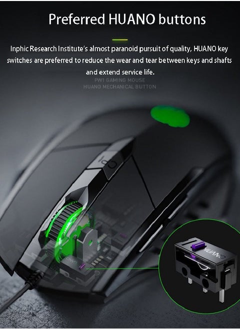 1. INPHIC e-sports gaming mouse, six-button business office, silent wired mouse