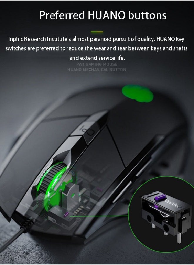 1. INPHIC e-sports gaming mouse, six-button business office, silent wired mouse