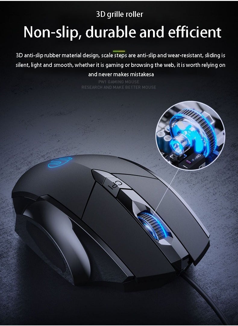 1. INPHIC e-sports gaming mouse, six-button business office, silent wired mouse