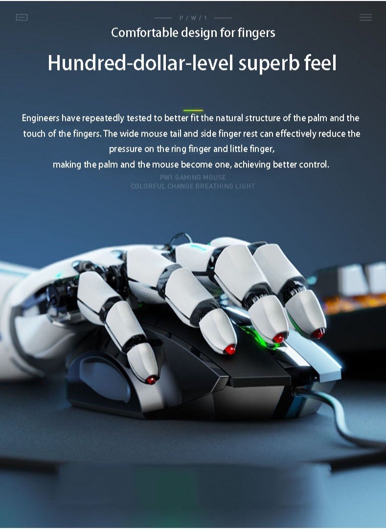 1. INPHIC e-sports gaming mouse, six-button business office, silent wired mouse