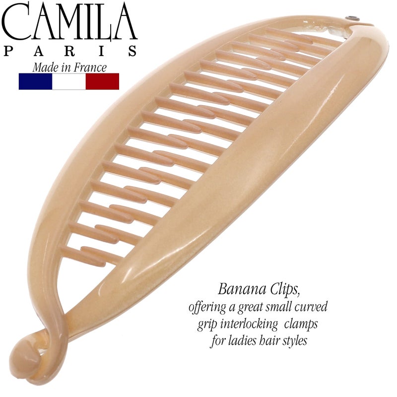 Camila Paris CP2889 French Large Banana Clip Hair Comb, Classic Banana Clips Hair for Thick Hair Ponytail Holder Interlocking Styling Clips for Women Made in France - Image 3